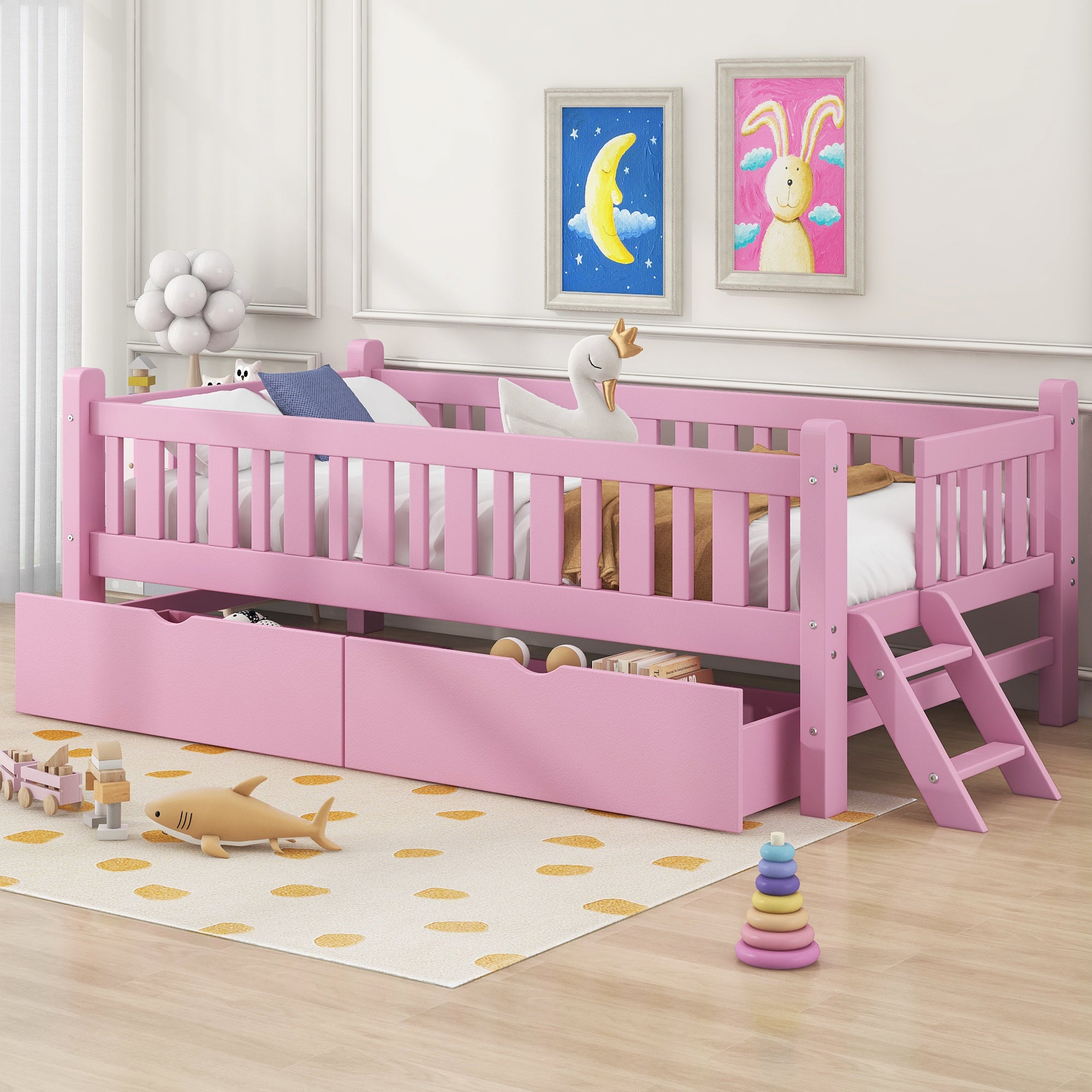 Gunda Solid Wood Twin Platform Bed Frame