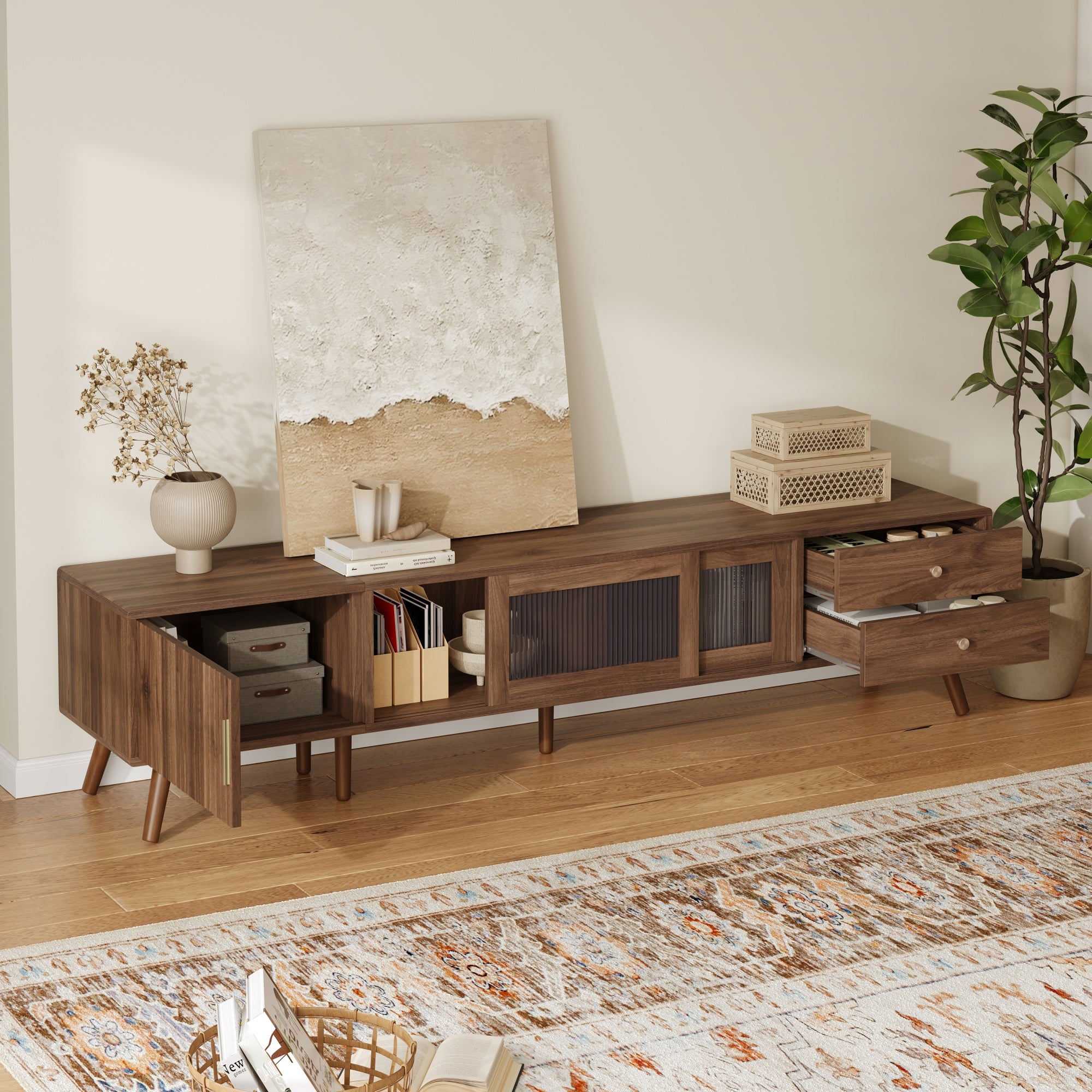 Kolbein Storage Solid Wood TV Stand