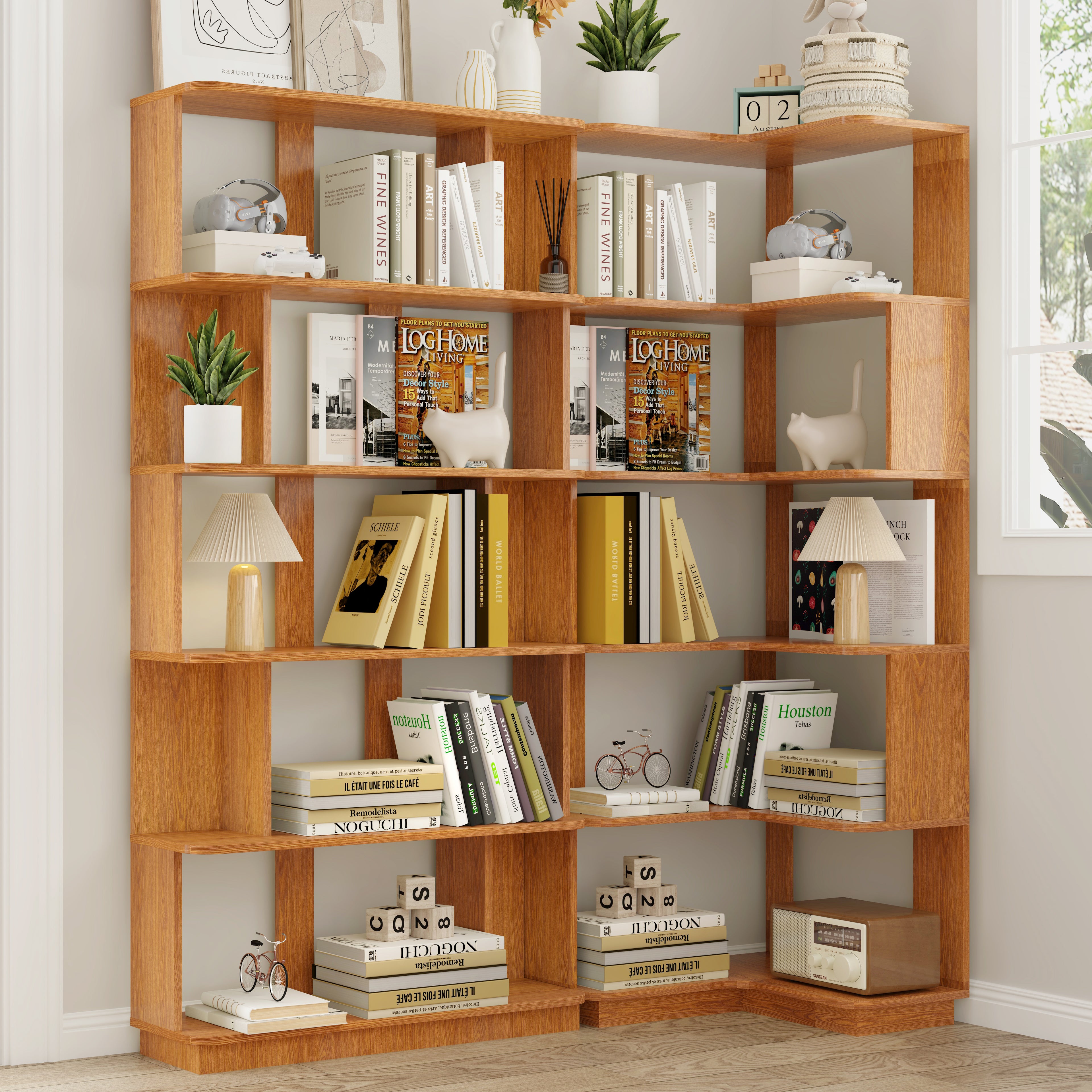 Ingolf Corner Oak Bookshelf