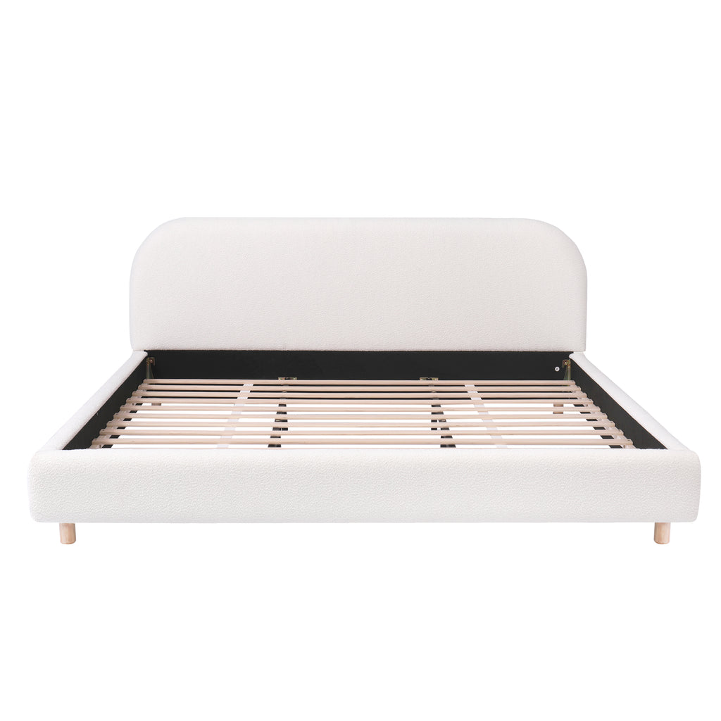Dagmar Boucle King Platform Bed Frame