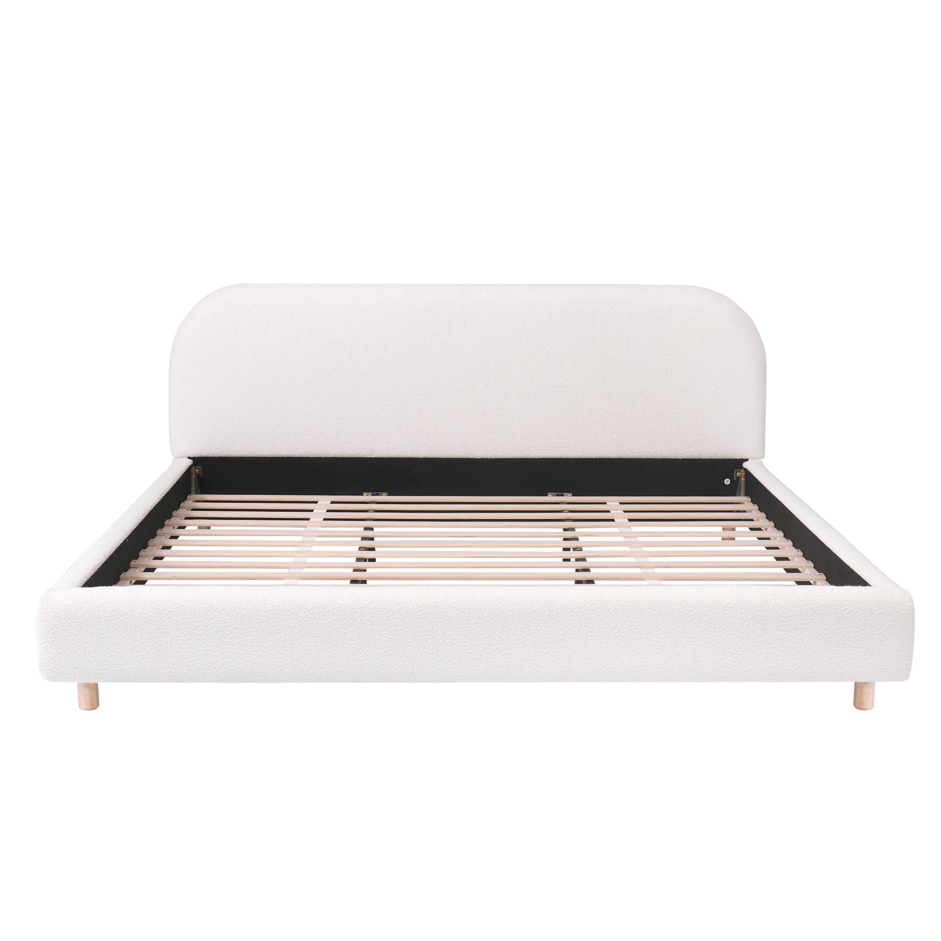 Dagmar Boucle King Platform Bed Frame