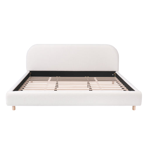 Dagmar Boucle King Platform Bed Frame