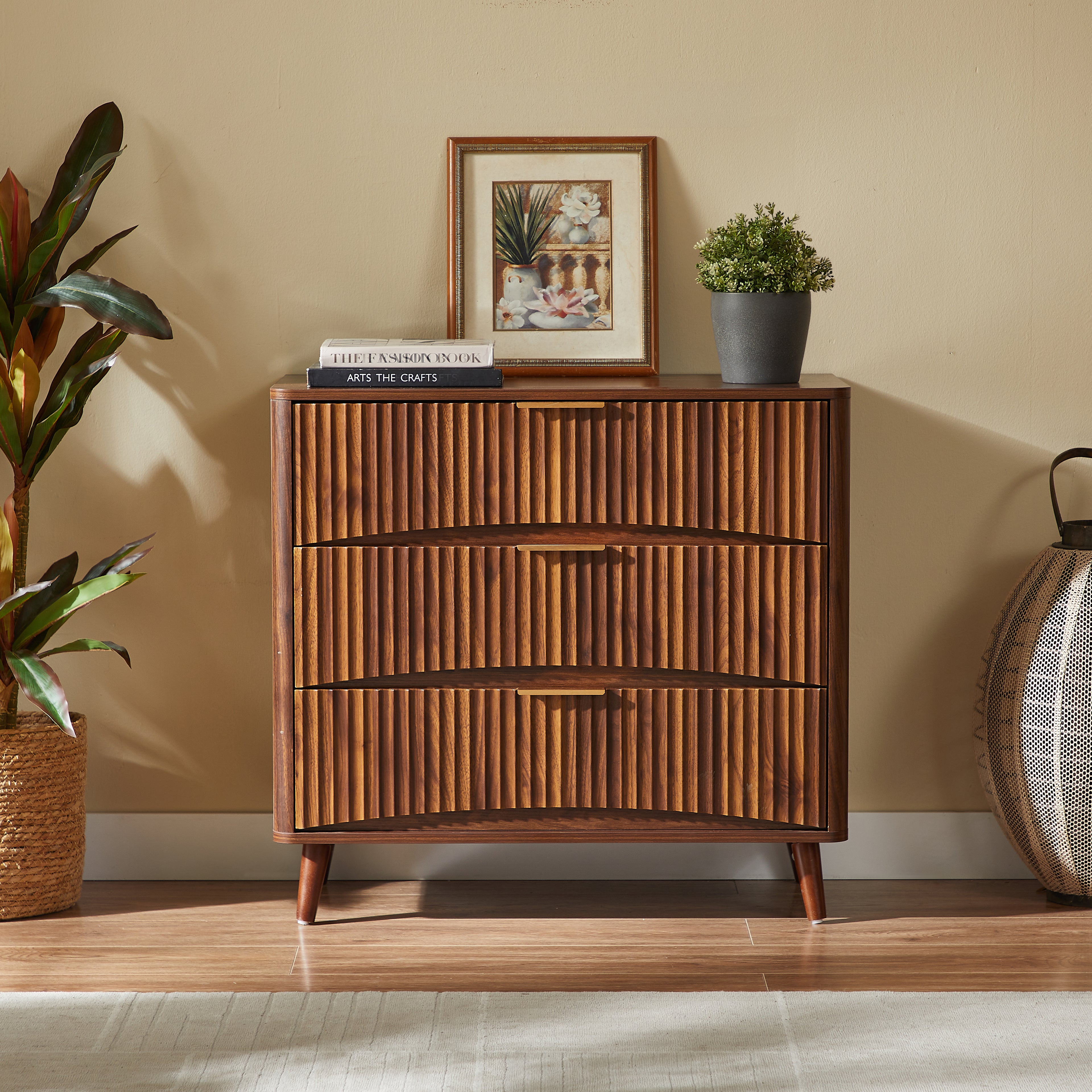 Sigrid Fluted Oak Cabinet
