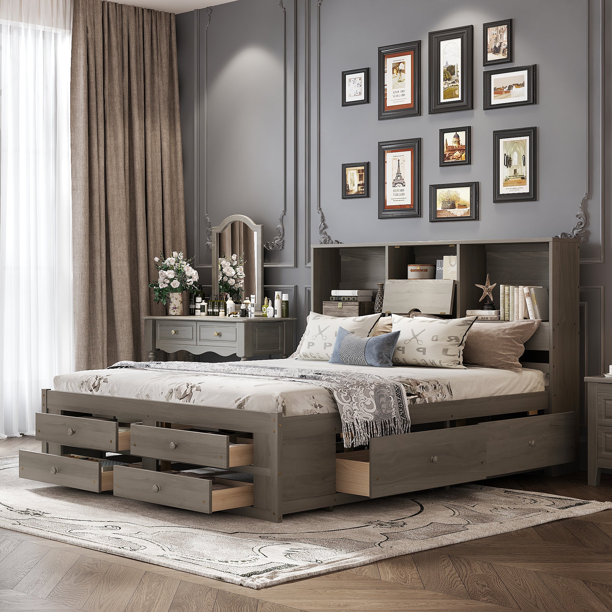 Alvar Solid Wood Queen Platform Bed Frame