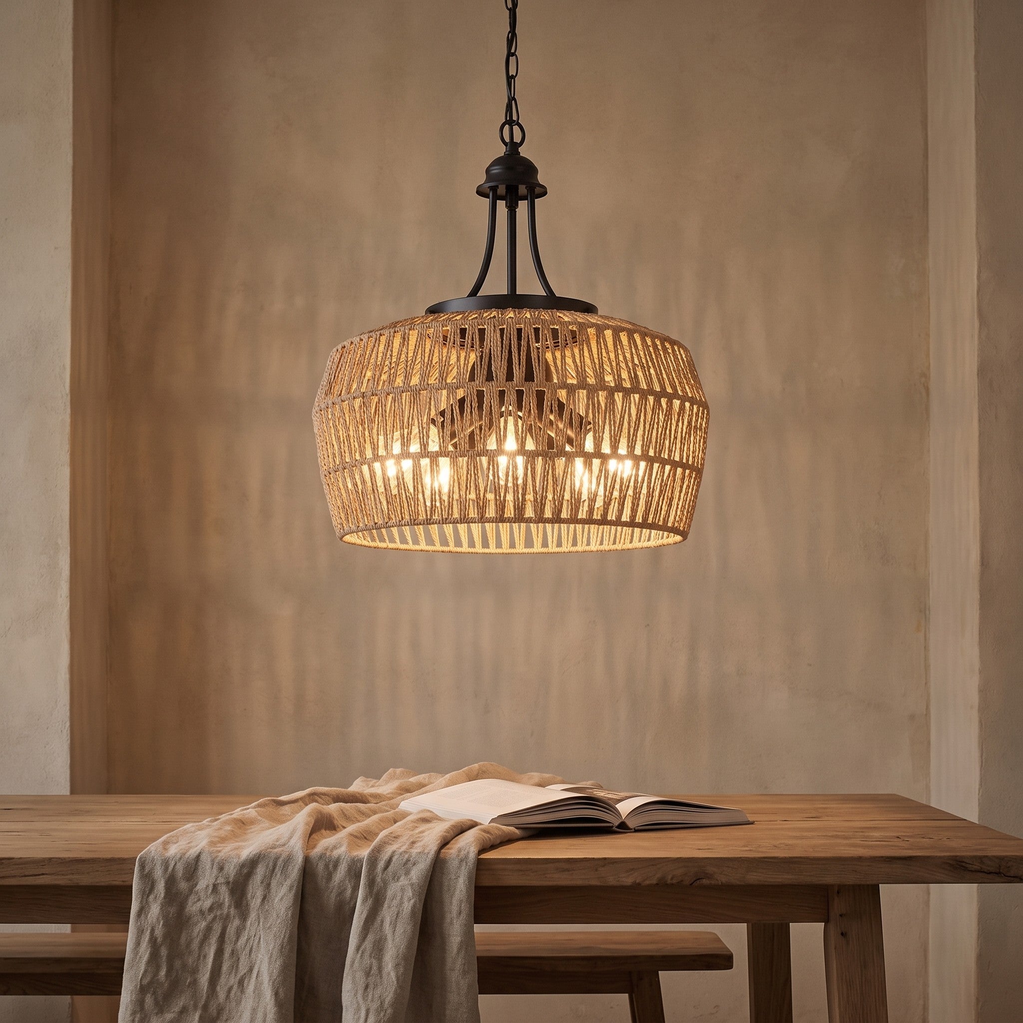 Sylvi Rattan Chandelier