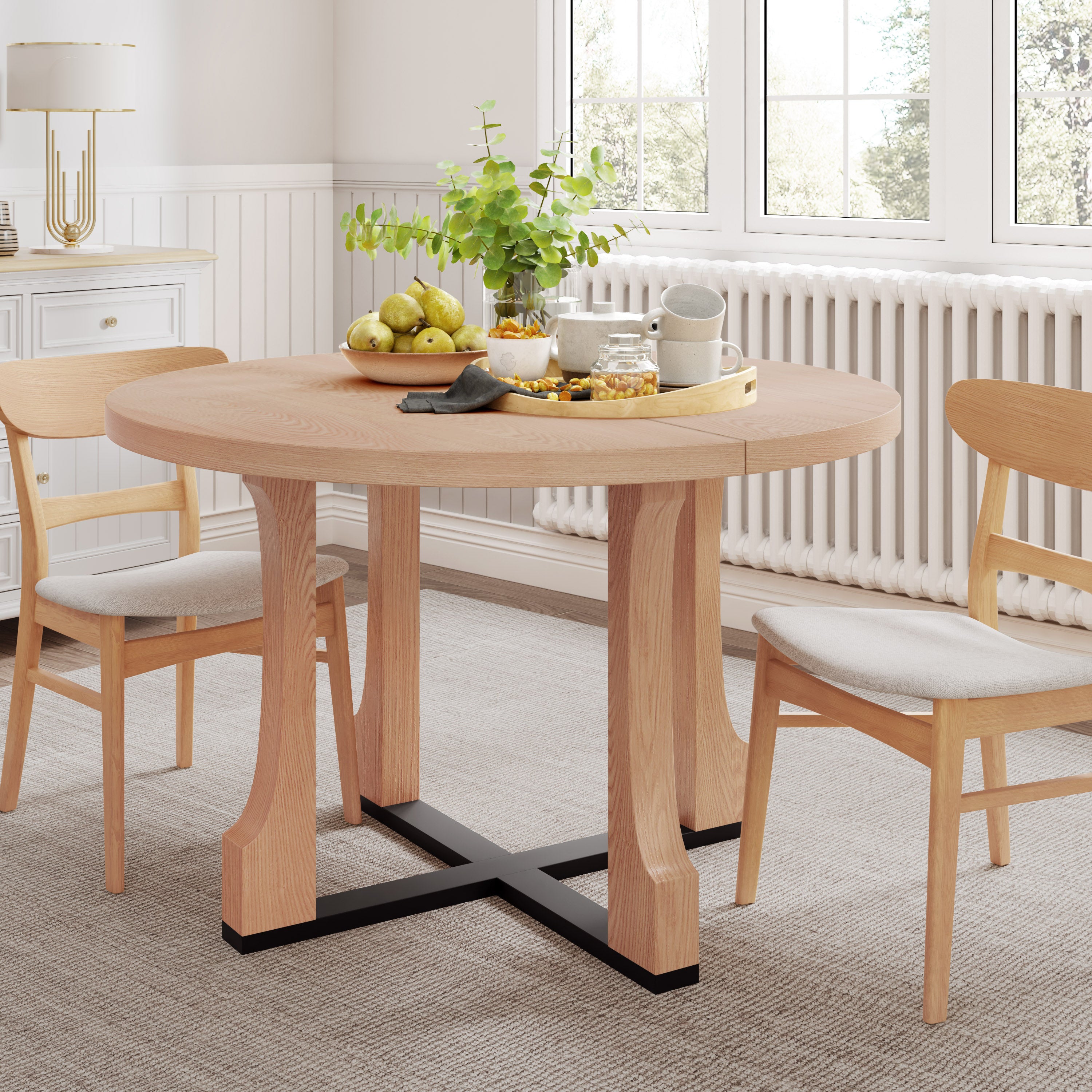 Ylva Round Solid Wood Dining Table