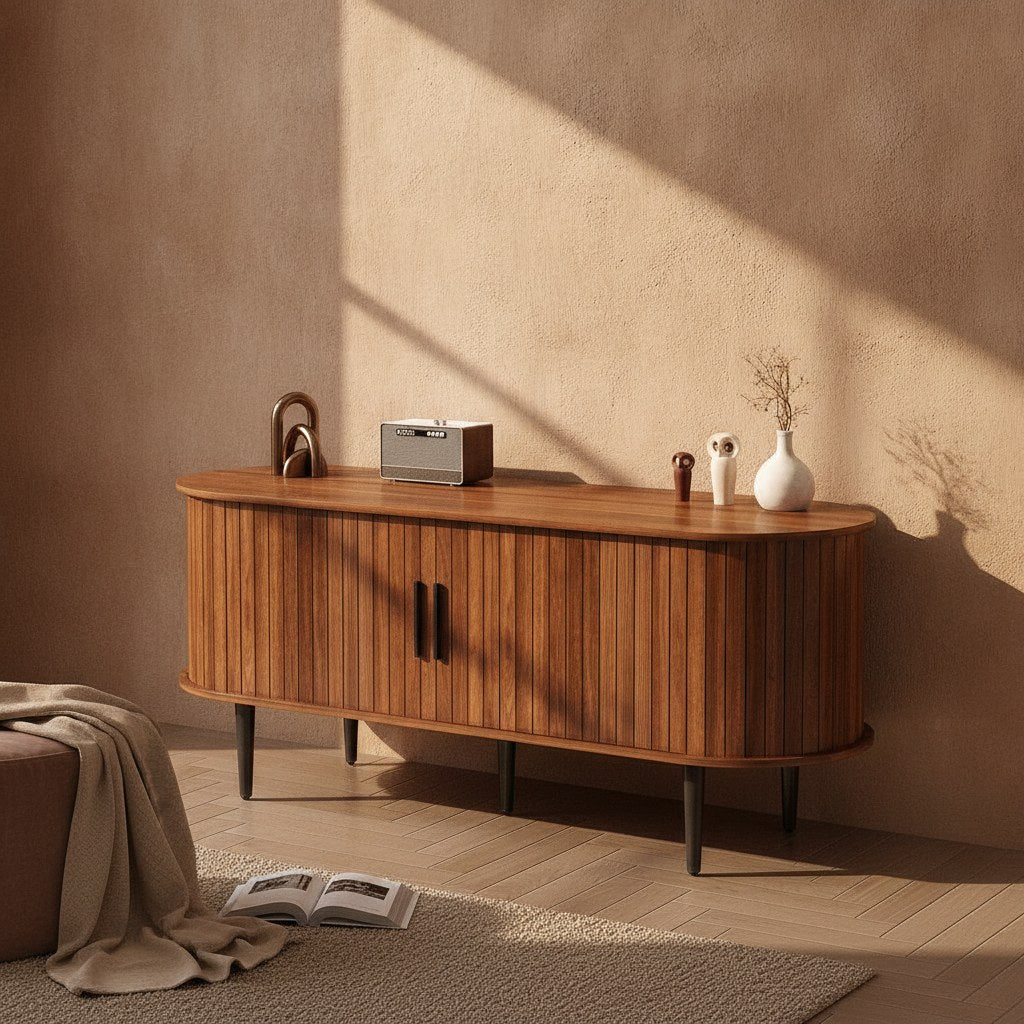 Birk Storage Walnut TV Stand