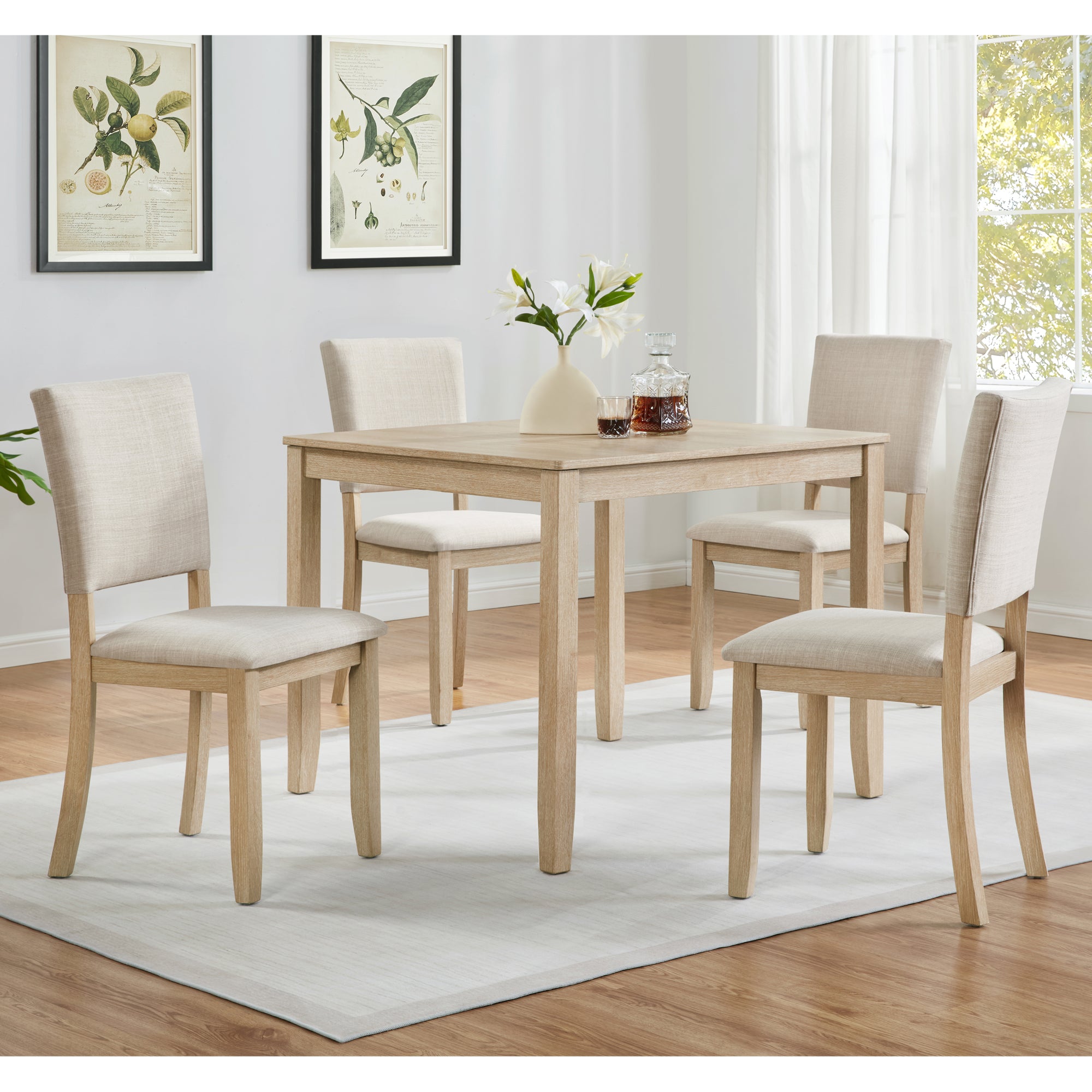 Ase 5-Piece Oak Dining Set