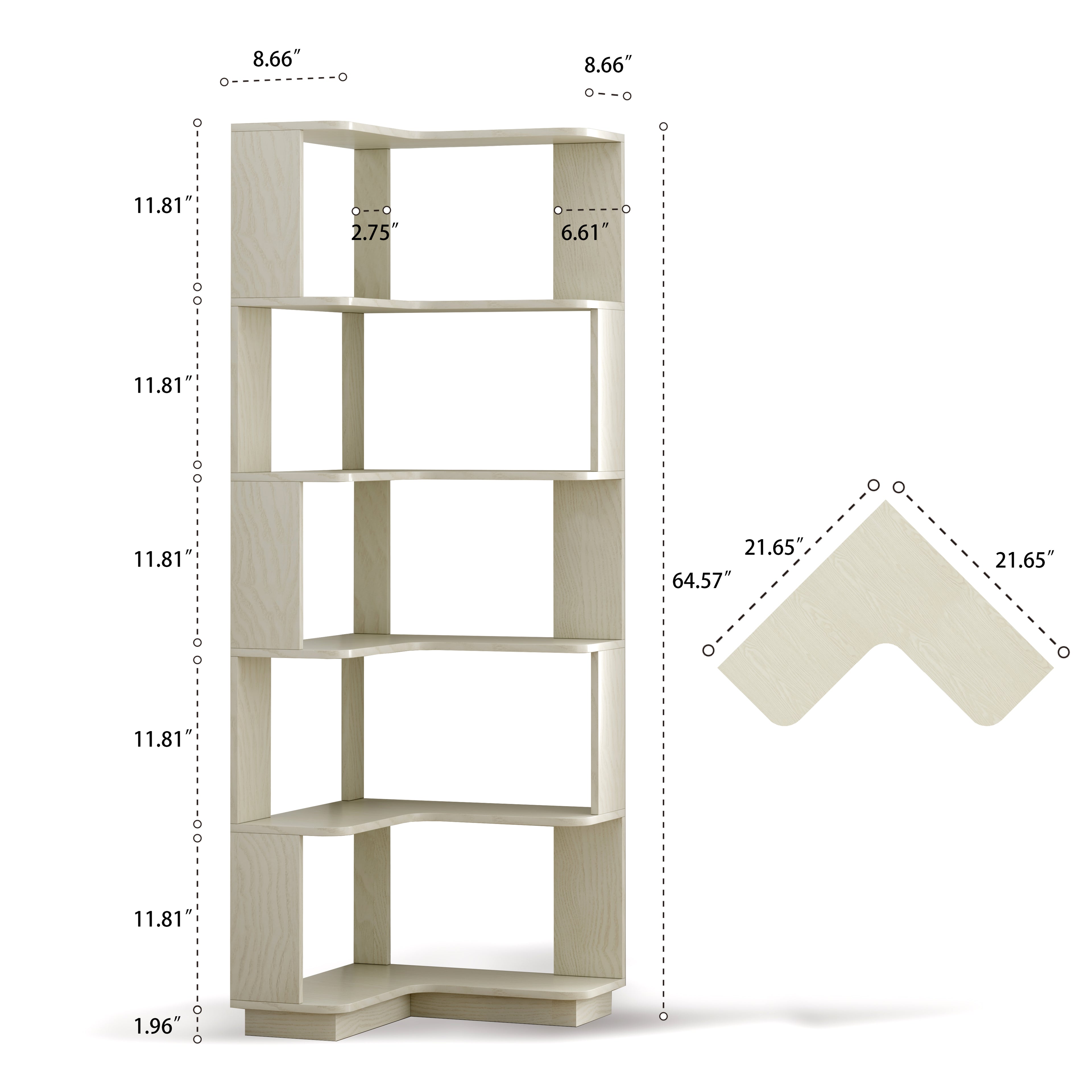 Ingolf Corner Oak Bookshelf