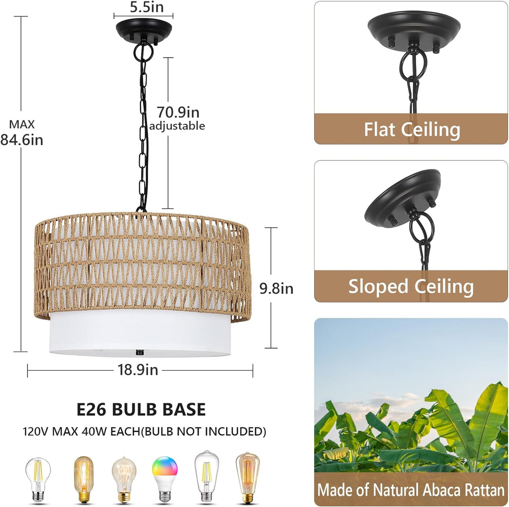 Oydise Rattan Chandelier