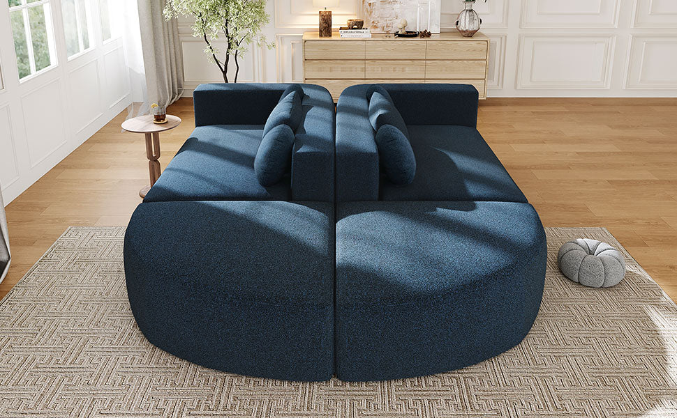 Oda Curved Boucle Sectional Sofa
