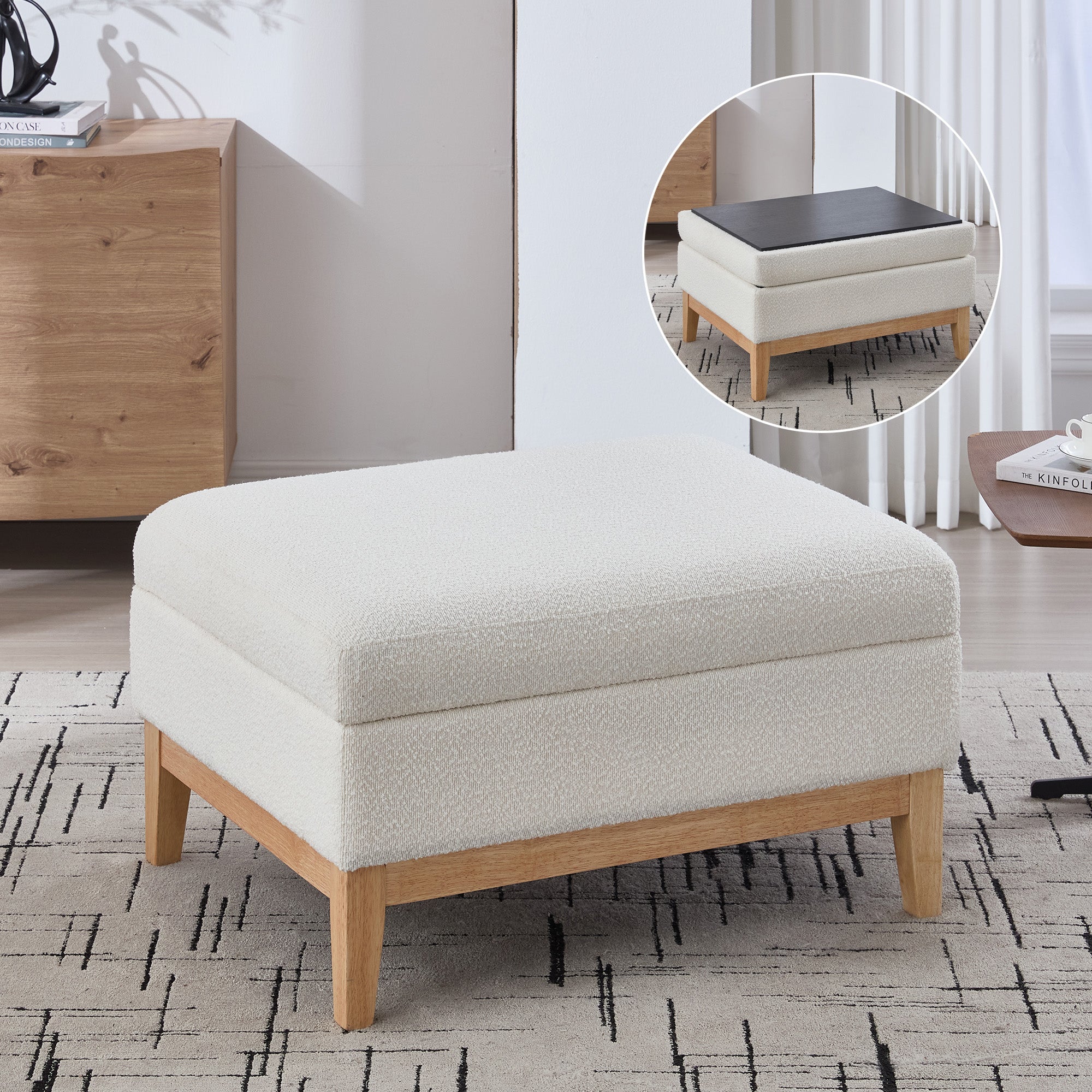 Aksel Storage Boucle Ottoman
