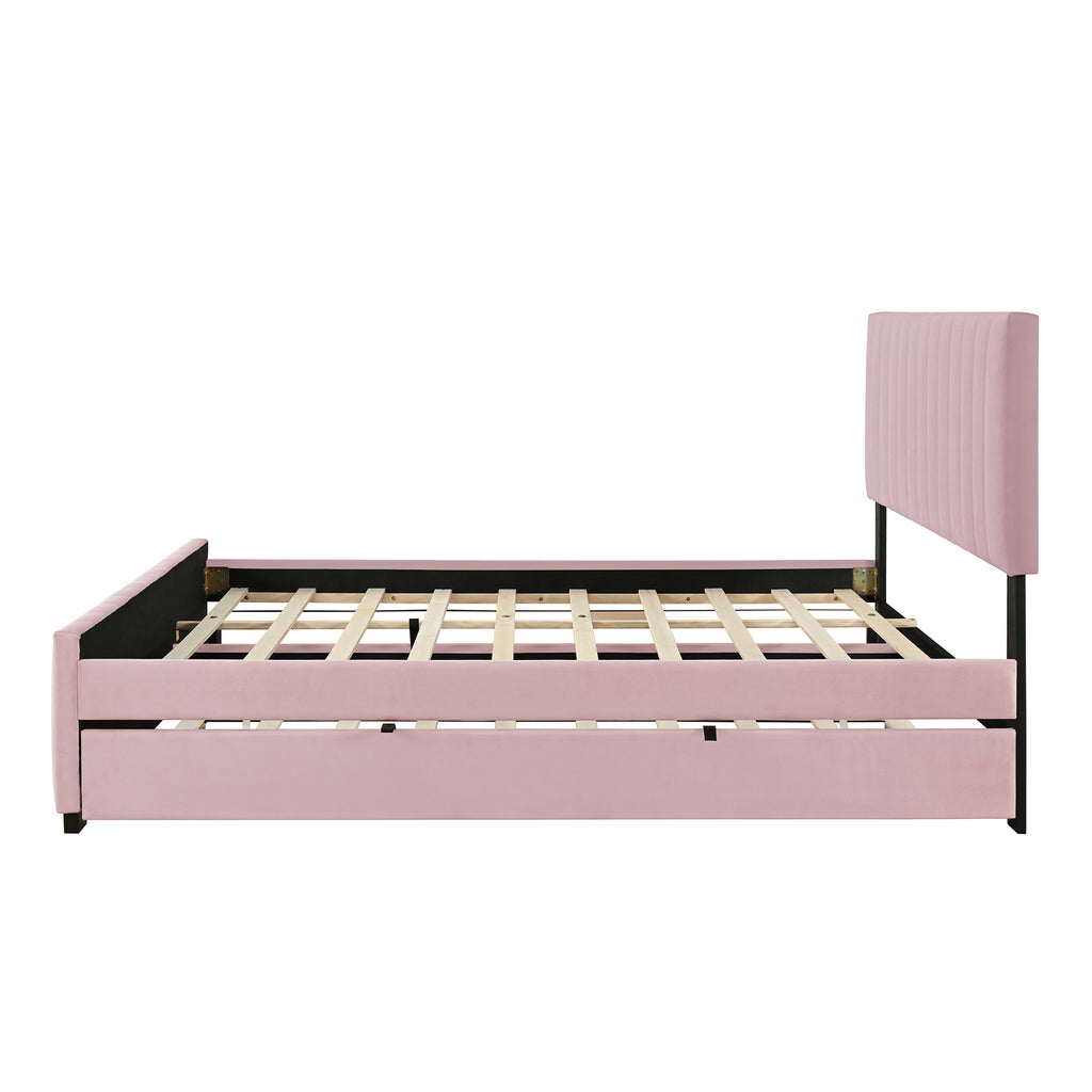 Vera Velvet Queen Platform Bed Frame