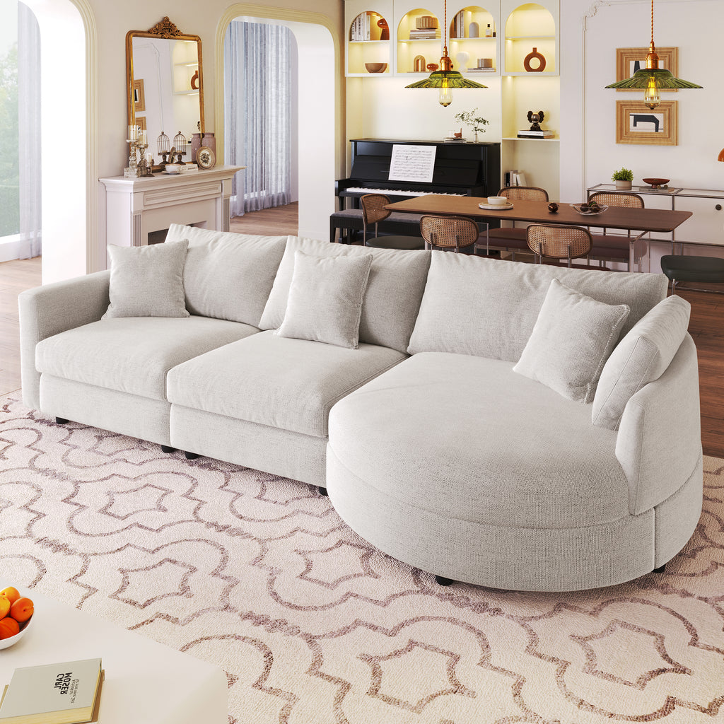 Anselm 3-Piece Curved Sectional Sofa