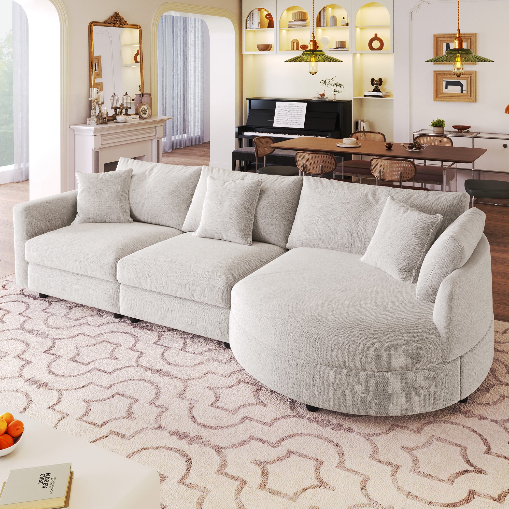 Anselm 3-Piece Curved Sectional Sofa