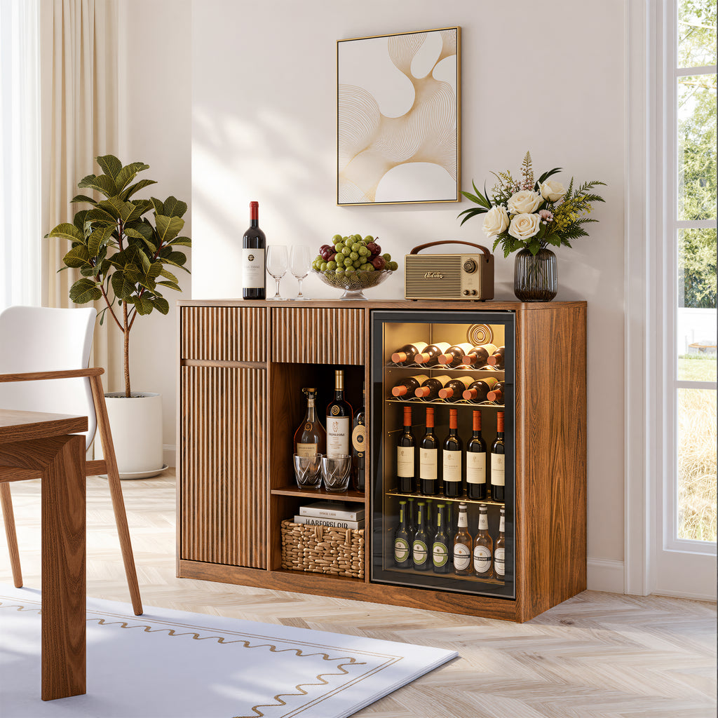Sten Fluted Walnut Cabinet