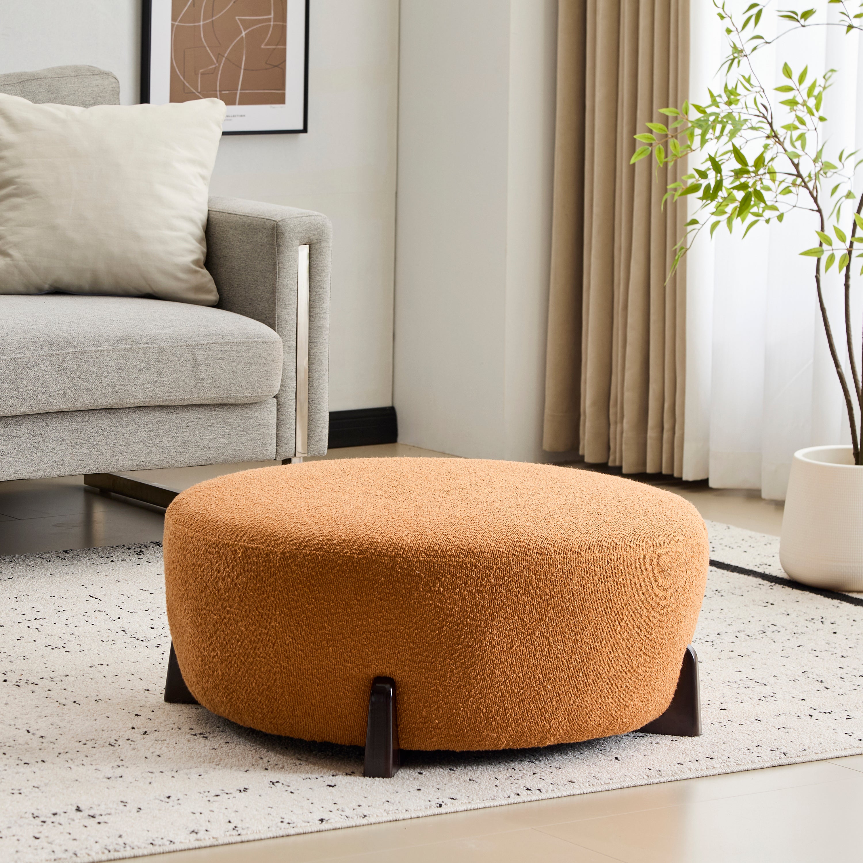 Rasmus Round Boucle Ottoman