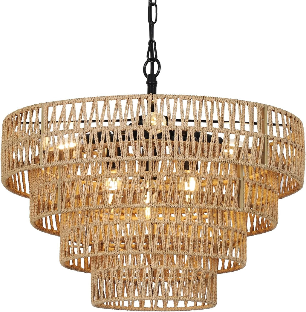 Hallgerd Rattan Chandelier