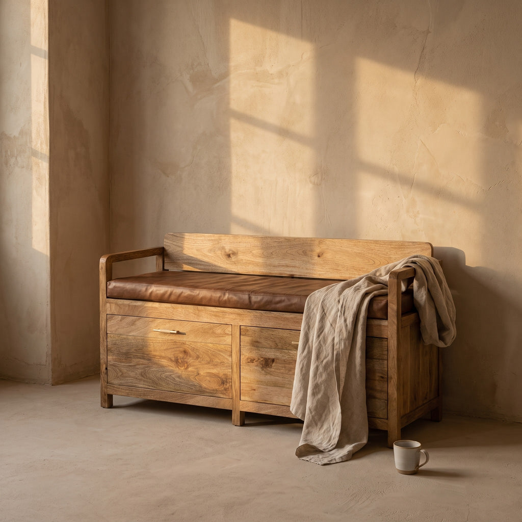 Oili Leather Bench