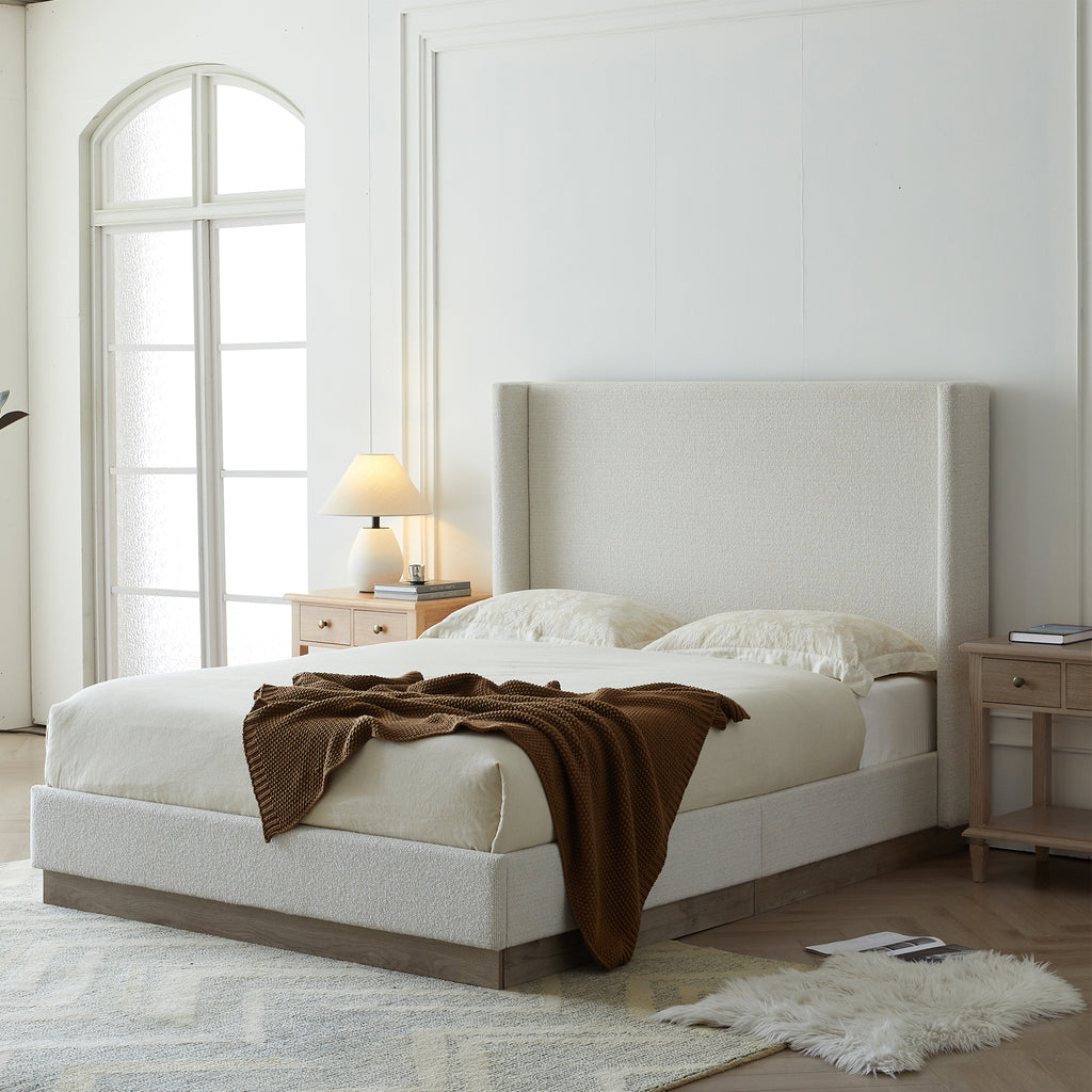 Eskil Boucle Queen Platform Bed Frame