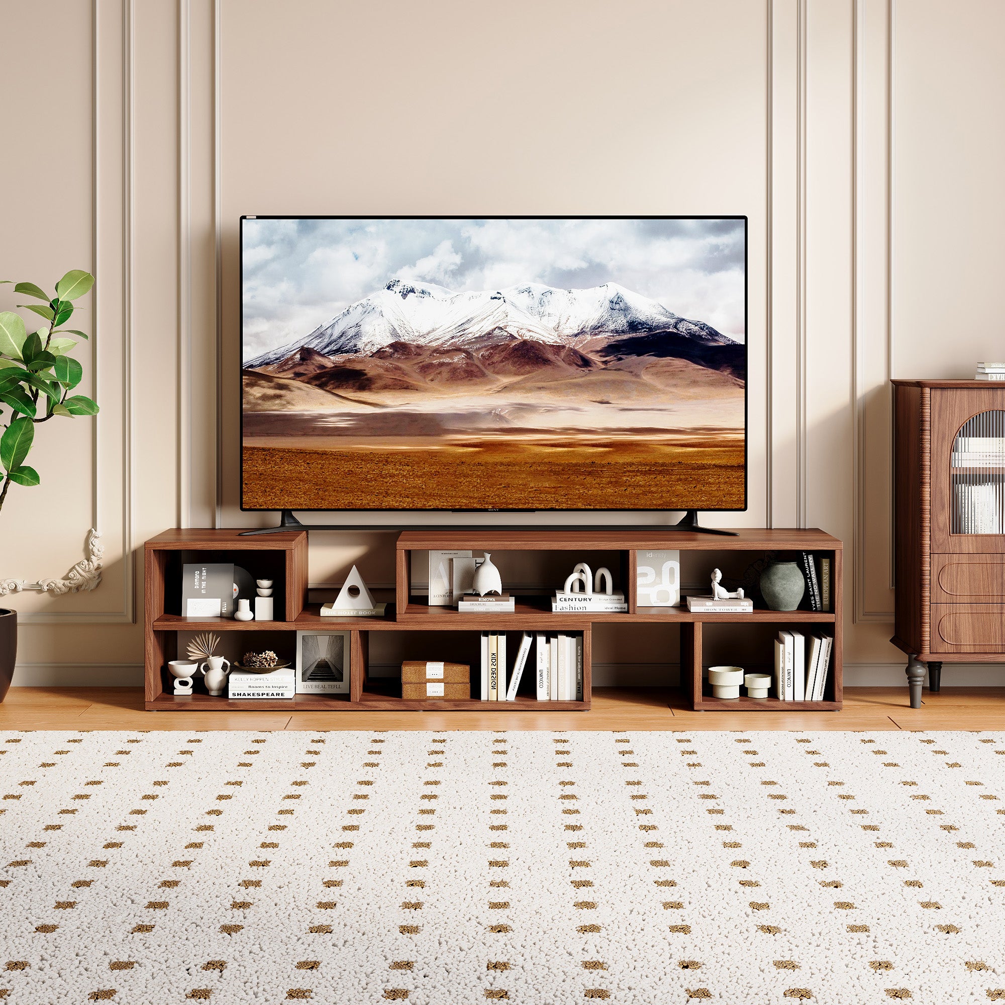 Thea Storage Walnut TV Stand
