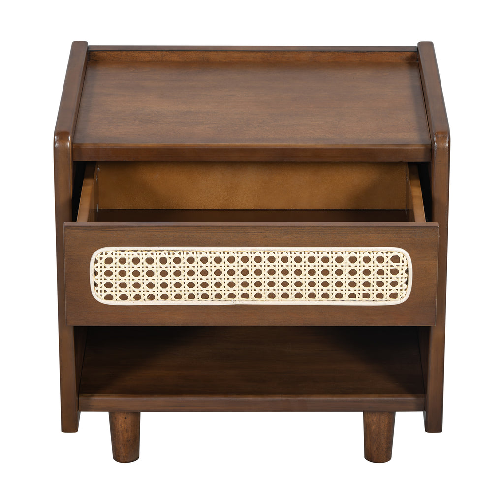 Ebba Storage Walnut Nightstand
