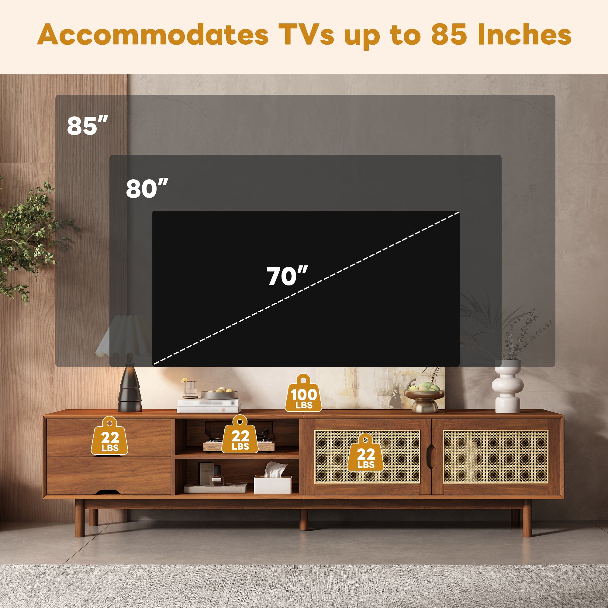 Dagmar Rattan TV Stand