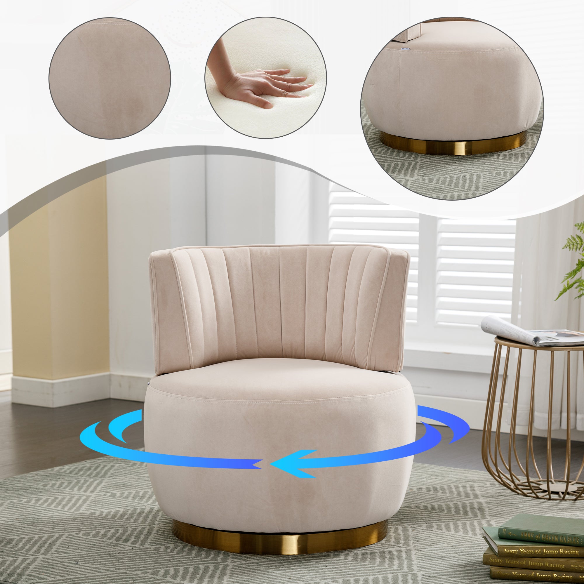 Bente Barrel Velvet Accent Chair