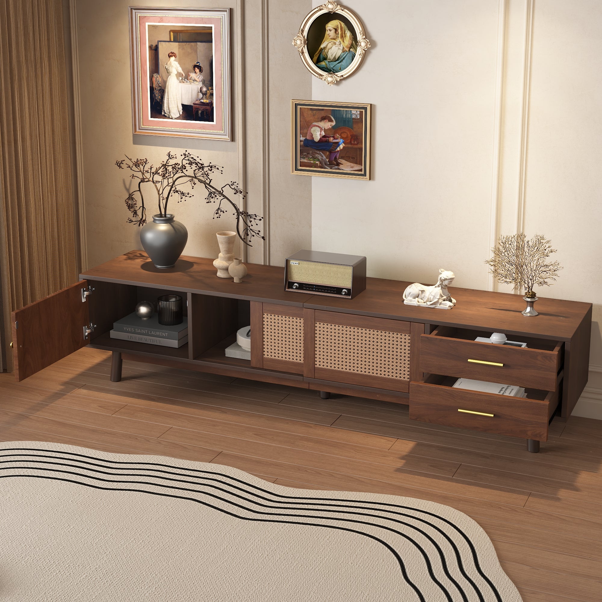 Palle Storage Solid Wood TV Stand