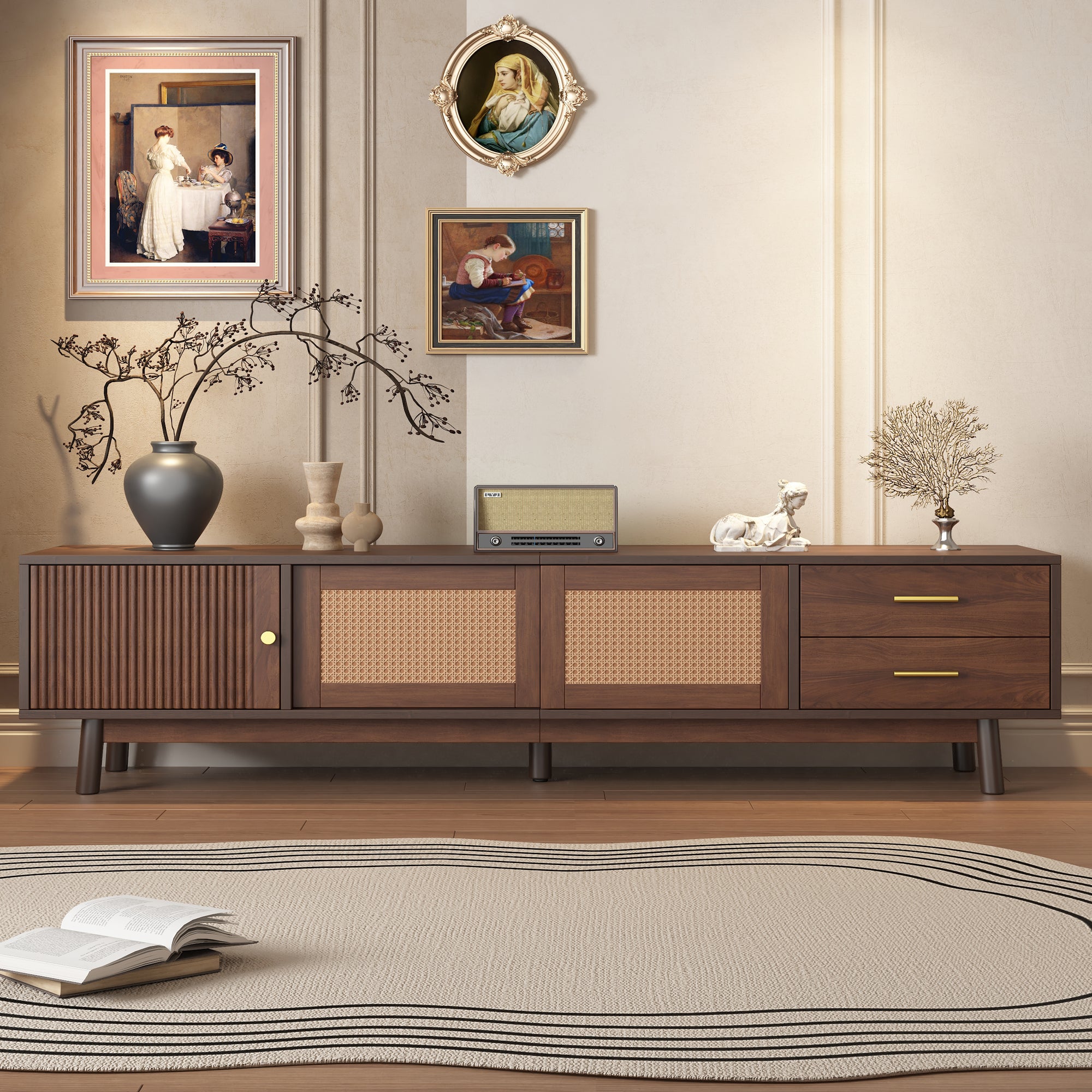 Palle Storage Solid Wood TV Stand