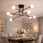 Moderne loftlampe med rund glaskugle