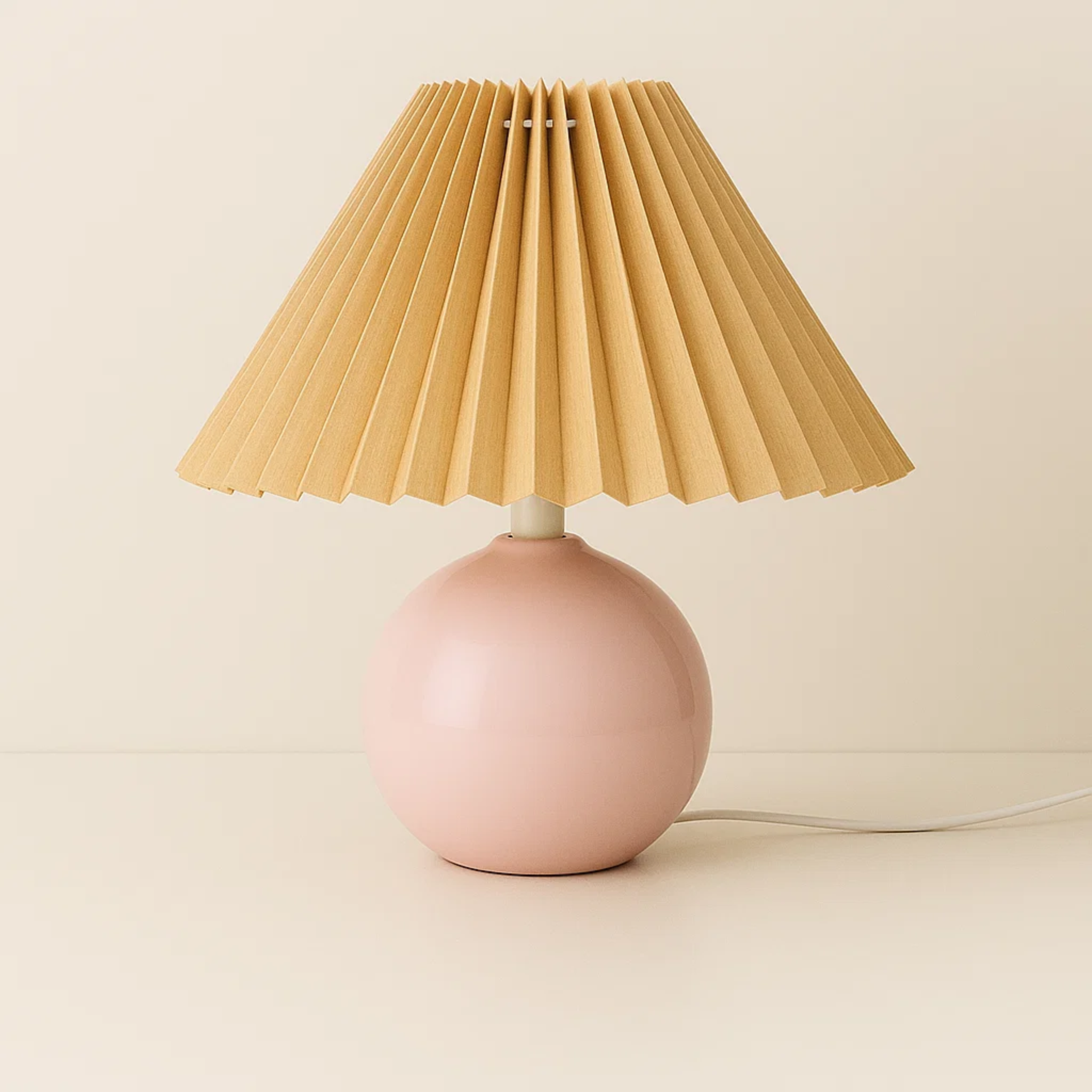 Tafellamp met geplooide kap