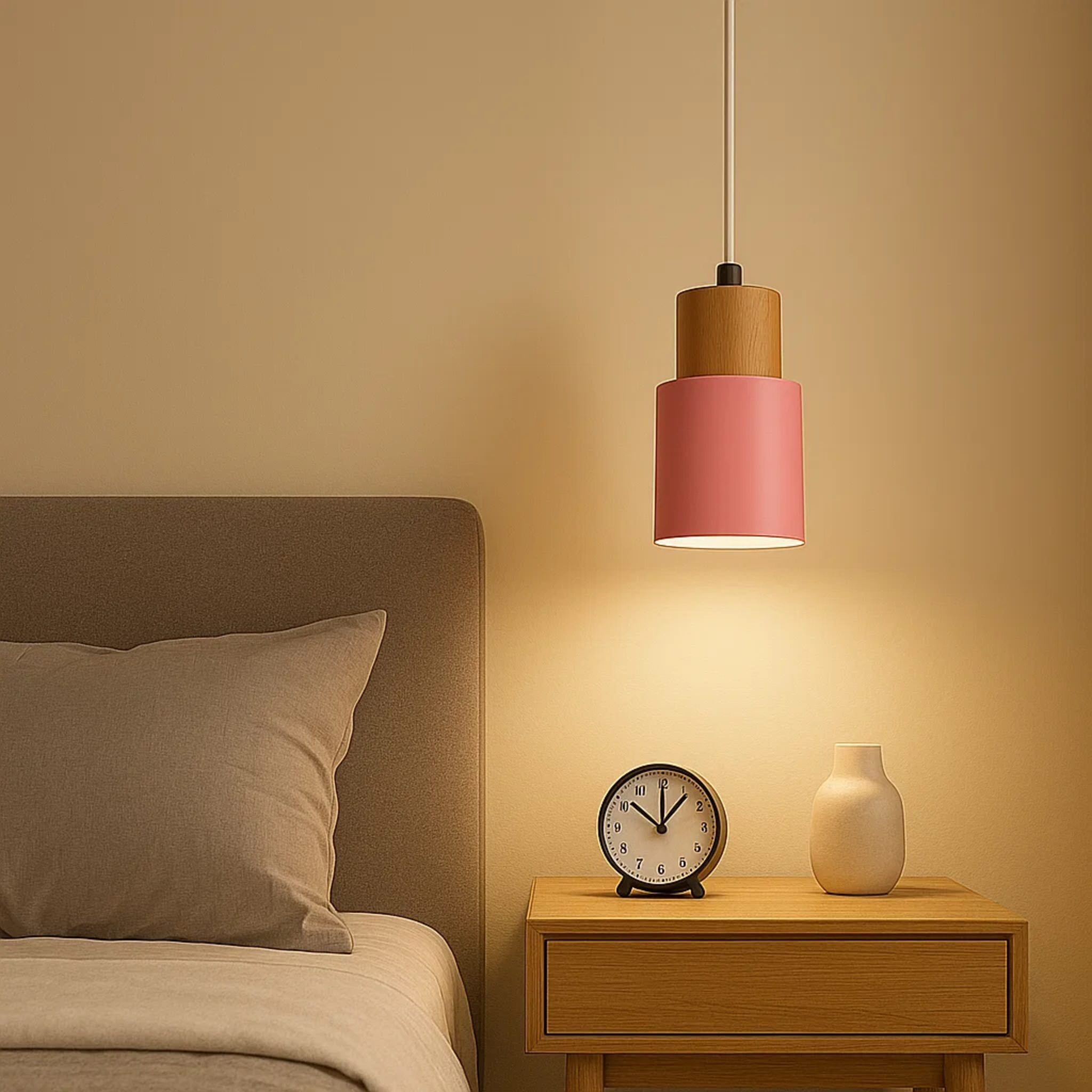 Kleurrijke cilindervormige macaron hanglamp