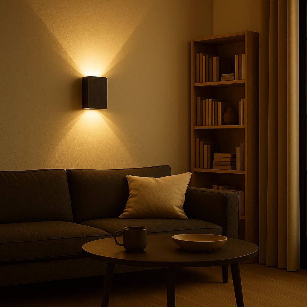 Strakke LED-wandlamp met licht naar boven en beneden