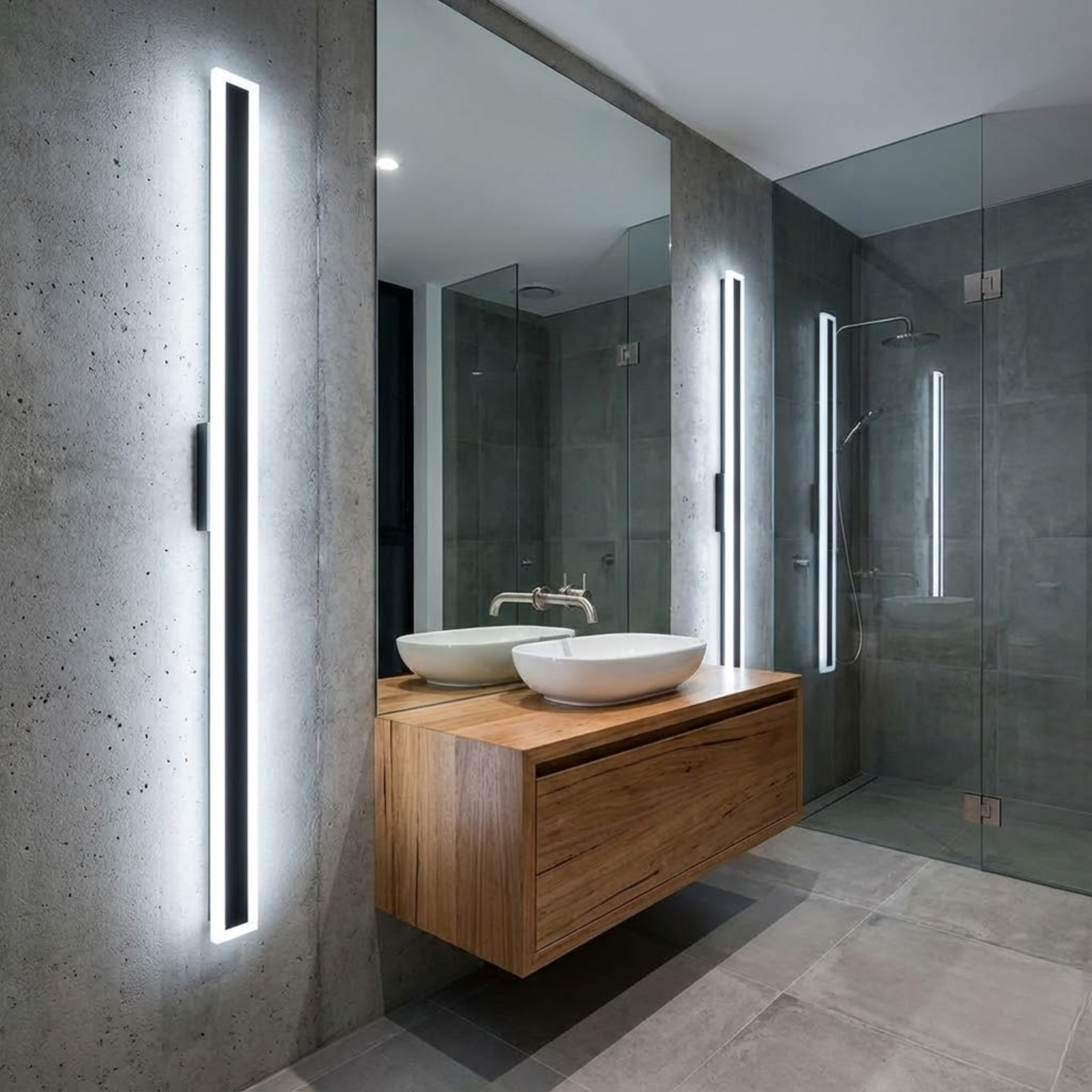 Moderne slanke LED wandlamp