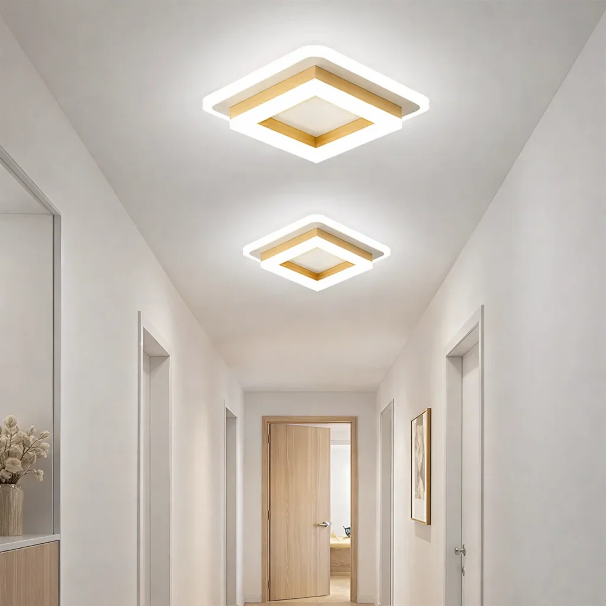 Modern square ceiling lamp with LED