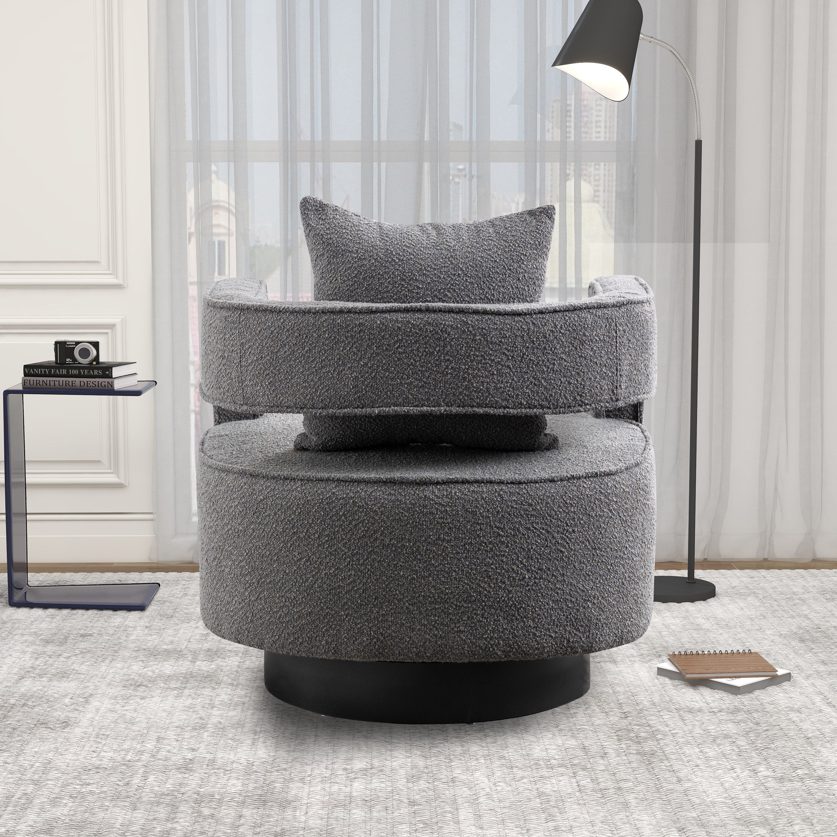 Bodil Boucle Swivel Chair