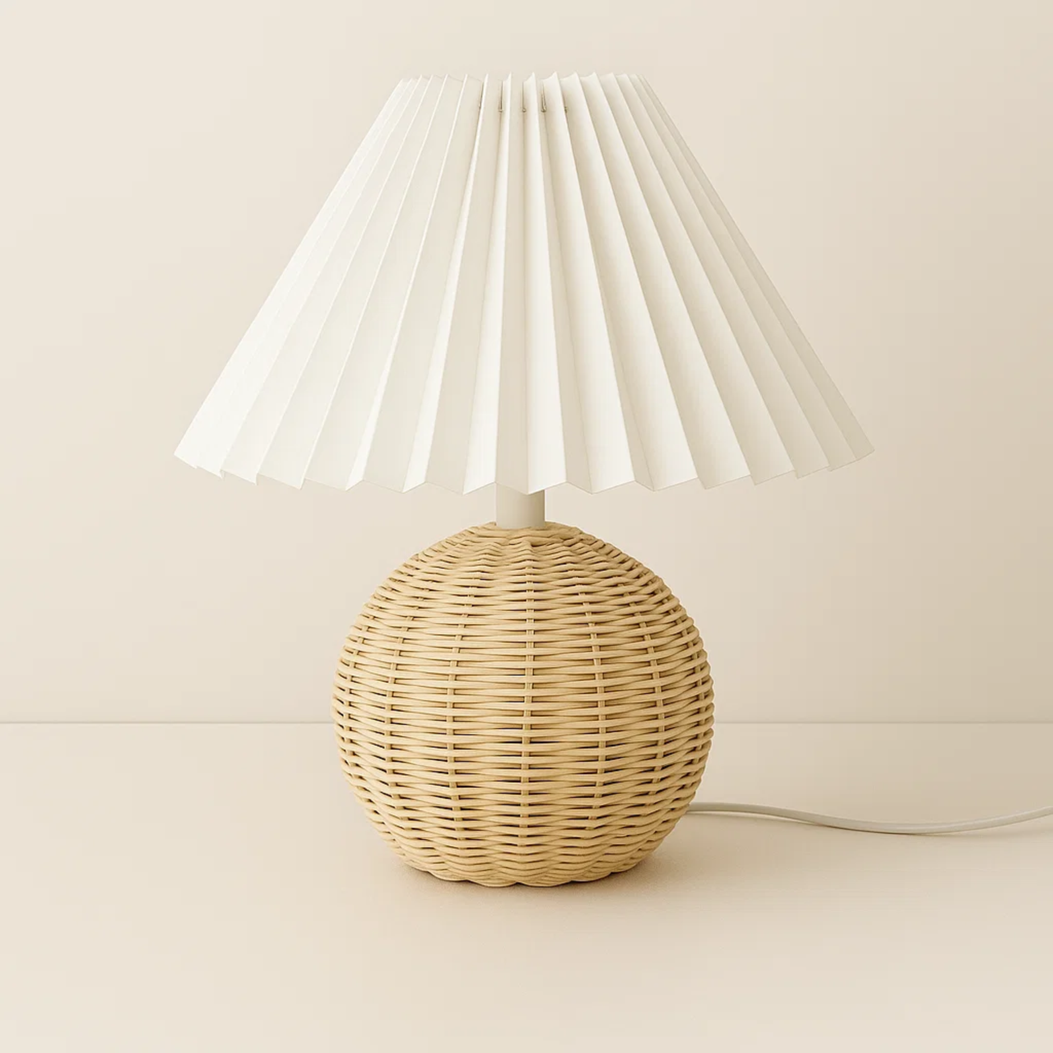 Tafellamp met geplooide kap