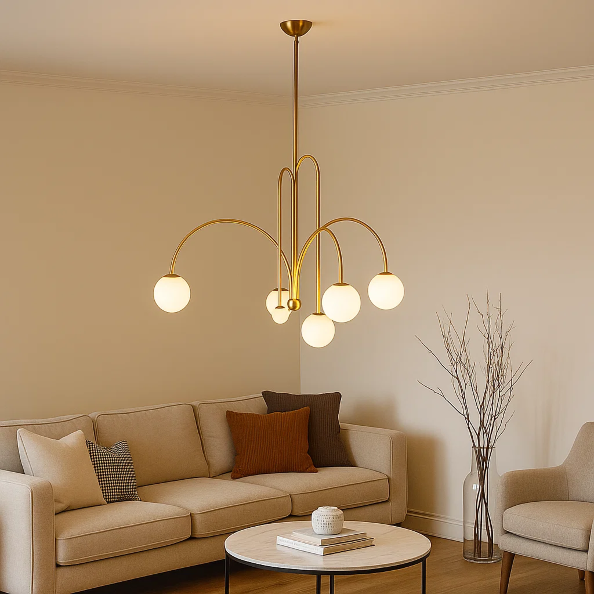 Design hanglamp met ronde lichtbollen