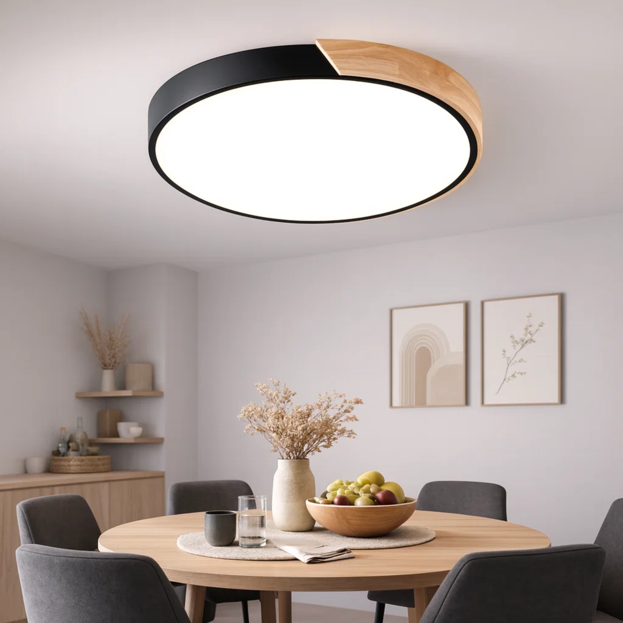 Ronde LED plafondlamp met kleuraccent
