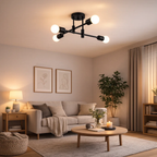 Moderne loftlampe med rund glaskugle