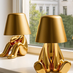 Moderne oplaadbare tafellamp met decoratief figuur