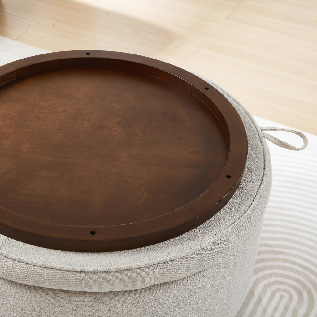 Torhild Round Boucle Ottoman