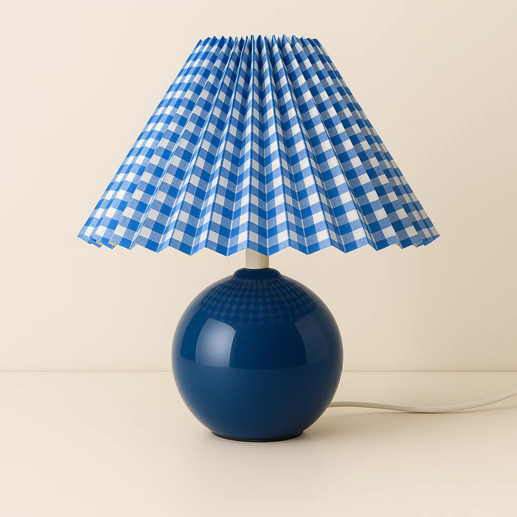 Tafellamp met geplooide kap