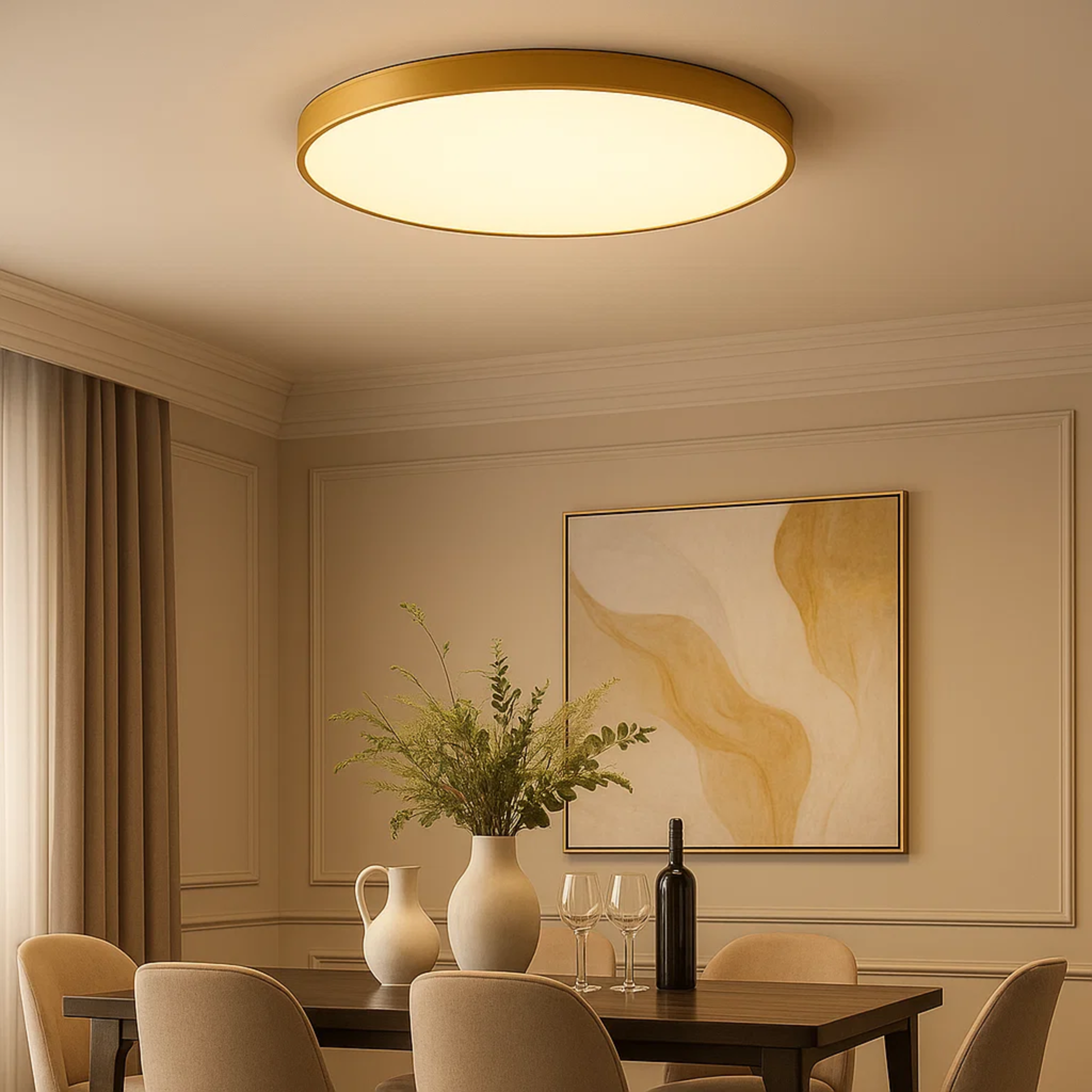 Modern sleek round ceiling lamp