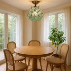 Retro Ceiling Lamp with Floral Motif in Tiffany Style