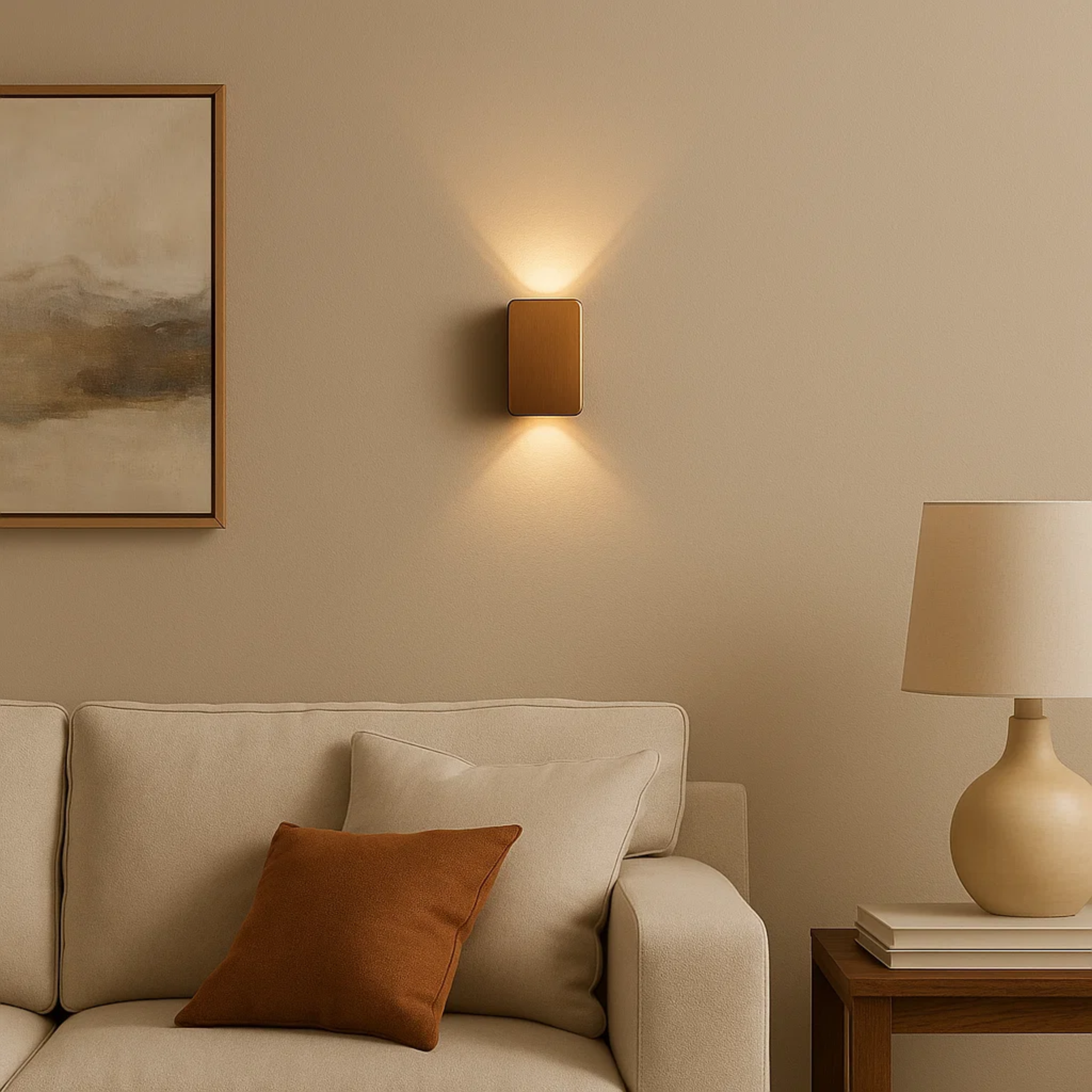 Strakke LED-wandlamp met licht naar boven en beneden