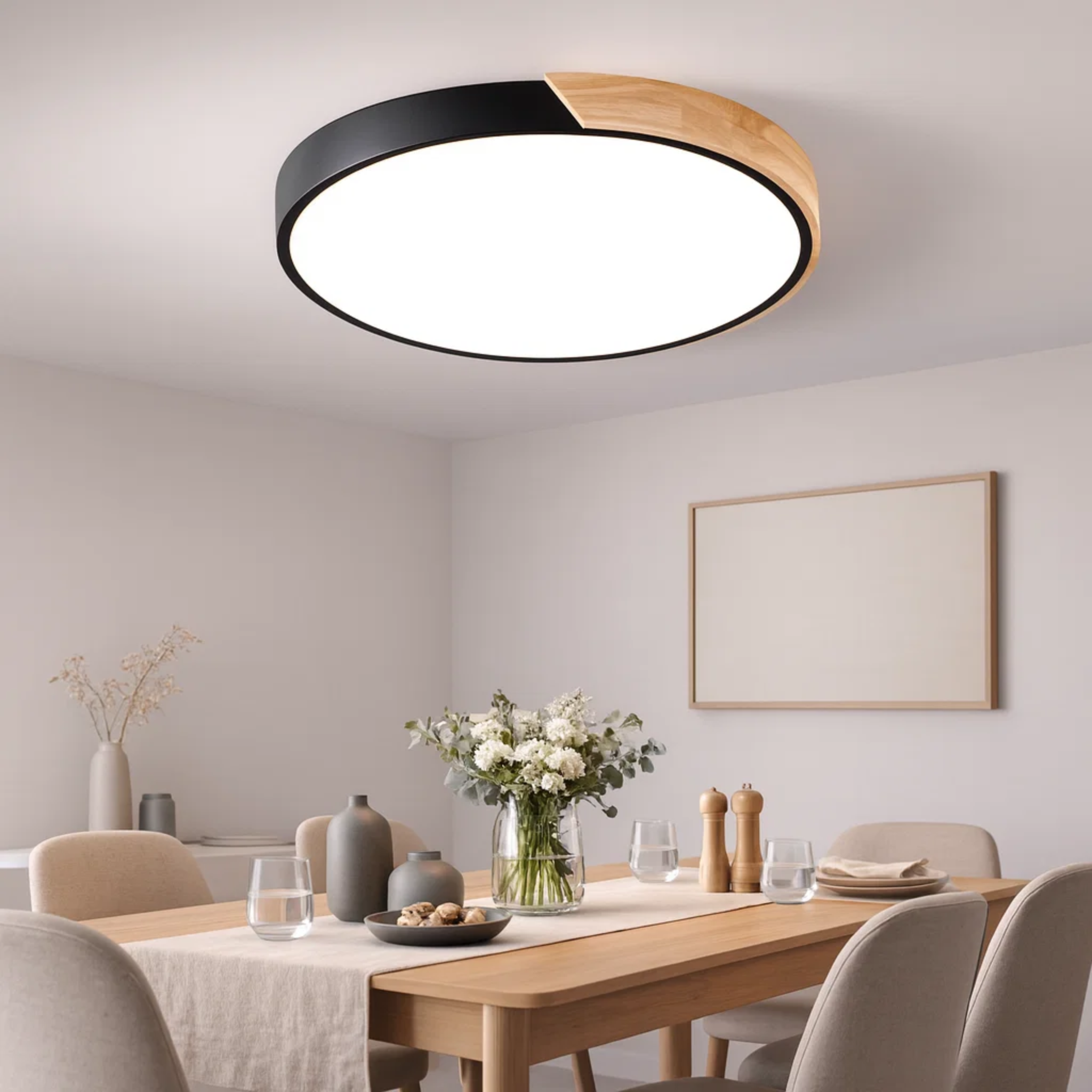 Ronde LED plafondlamp met kleuraccent