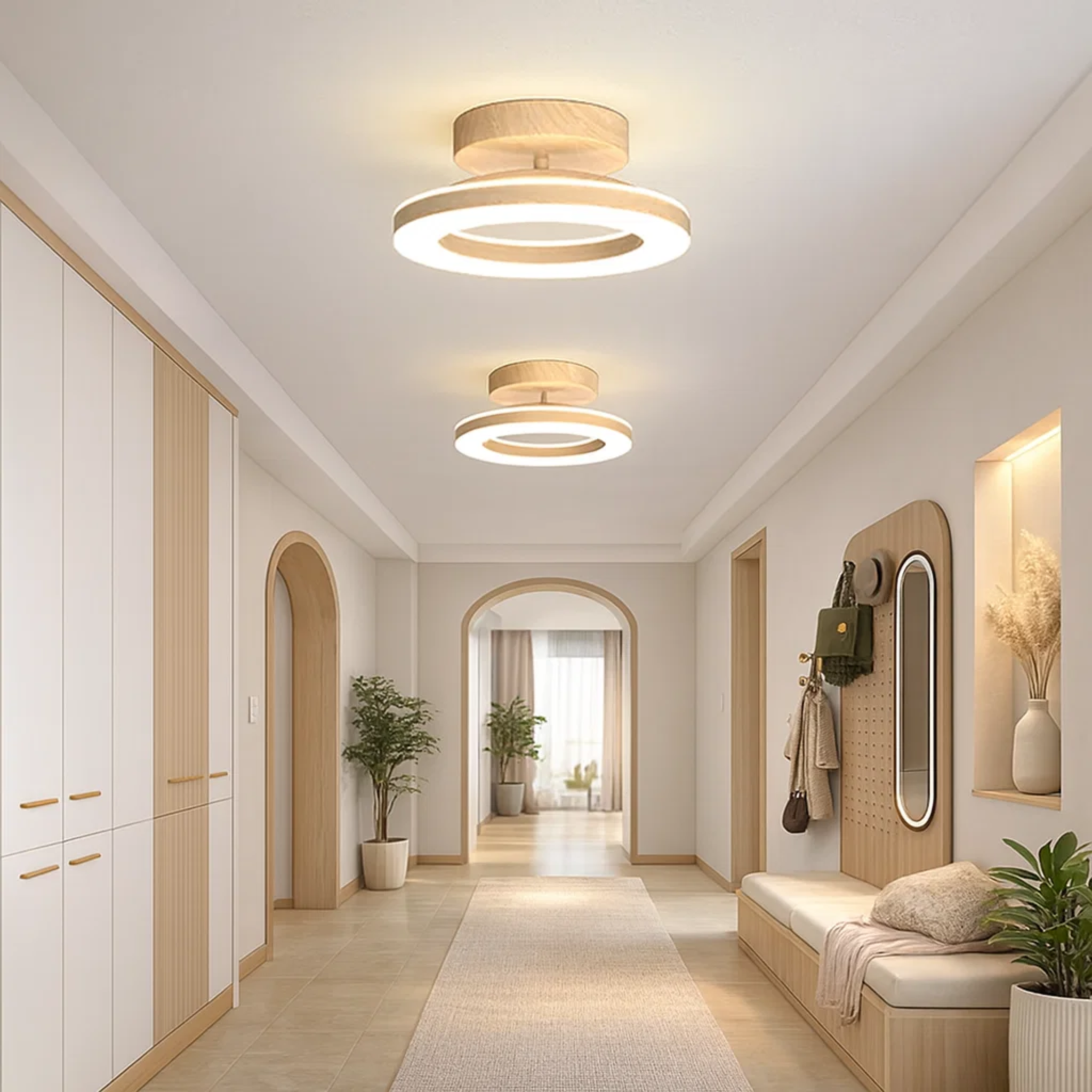 Strakke ronde plafondlamp in Scandinavische stijl