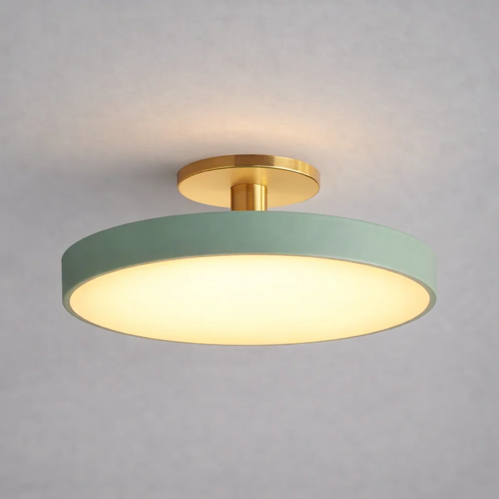 Strakke ronde plafondlamp voor een modern interieur